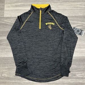 Wyoming Cowboys Running Jacket Women Medium Gray Yellow‎ Lightweight Dri Fit Gym
